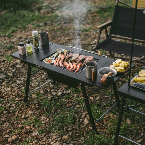 Стіл для барбекю сталевий Naturehike CNK2350CF018, чорний 6976507663960 фото