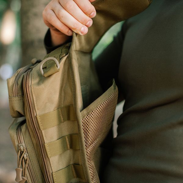 Сумка через плече Tribe Sling Pack 6,5 L T-IE-0003, coyote T-IE-0003-coyote фото