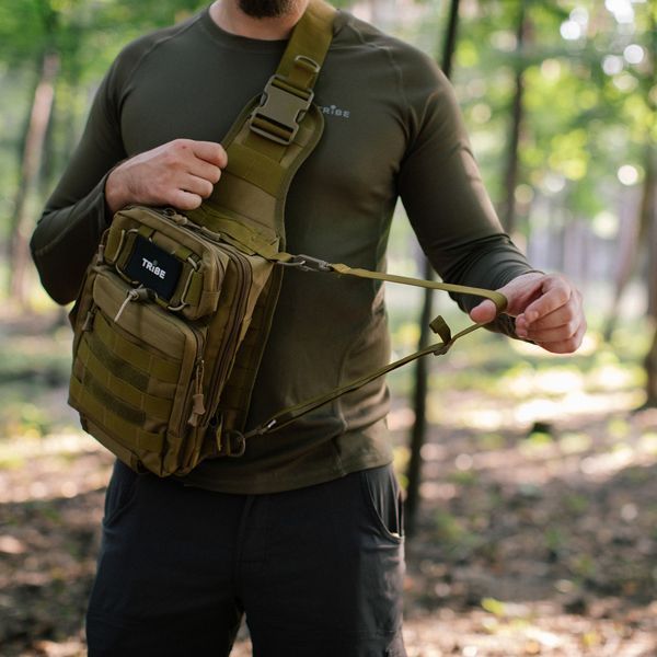 Сумка через плече Tribe Sling Pack 6,5 L T-IE-0003, coyote T-IE-0003-coyote фото