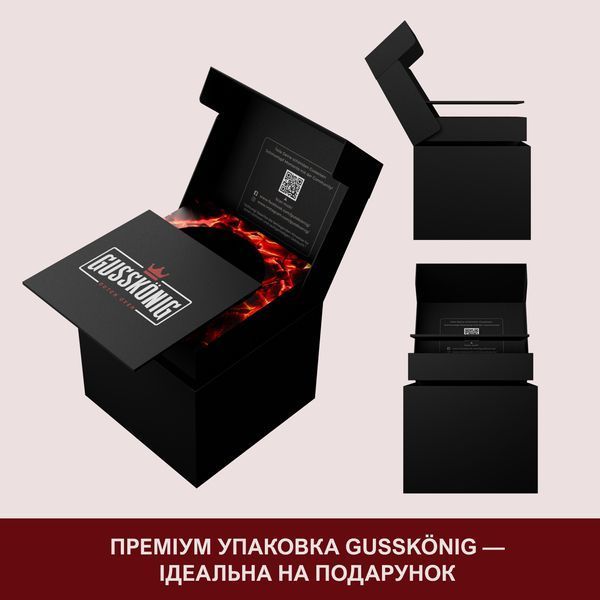 Чавунний казан Gussk&ouml;nig 4,5 л з кришкою-пательнею + книга рецептів, підйомник кришки, очищувач І підставка 589819 фото