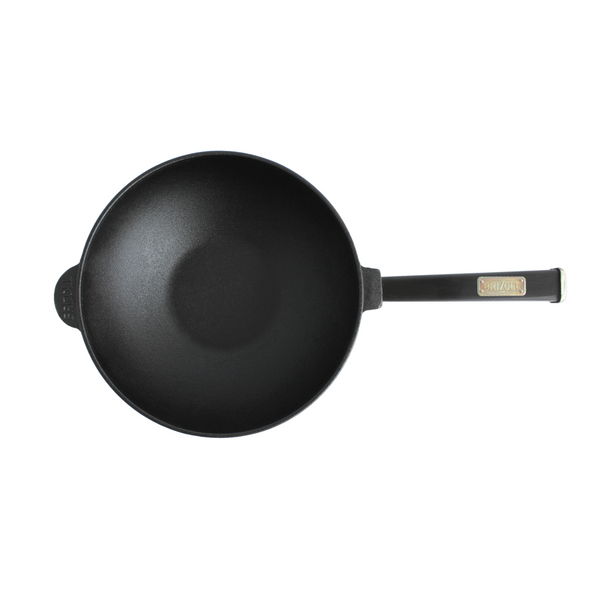 Сковорода чавунна з дерев`яною ручкою Black та чавунною кришкою WOK 2,8 л W26HP1-1 фото